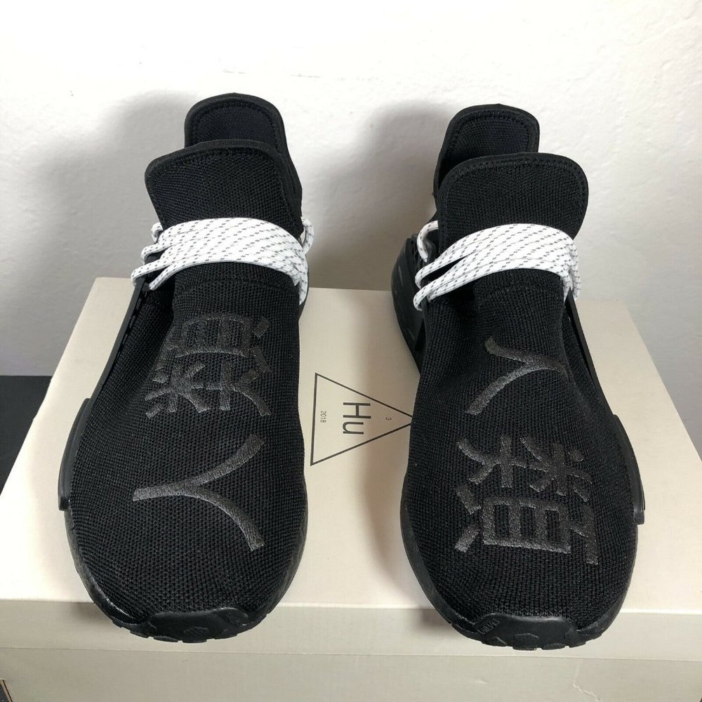 Adidas NMD Hu Pharrell Human Race 2020 Triple Black GY0093 Men’s Size 12